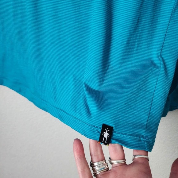 SMARTWOOL Merino Wool Hoodie Base layer Turquoise Outdoor Gorpcore Mens M - Picture 4 of 8